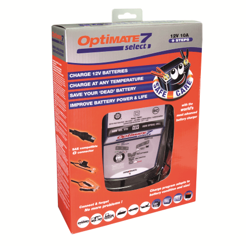 OptiMATE 7 SELECT - 9-step 10Amp battery charger for 12V starter and deep cycle batteries